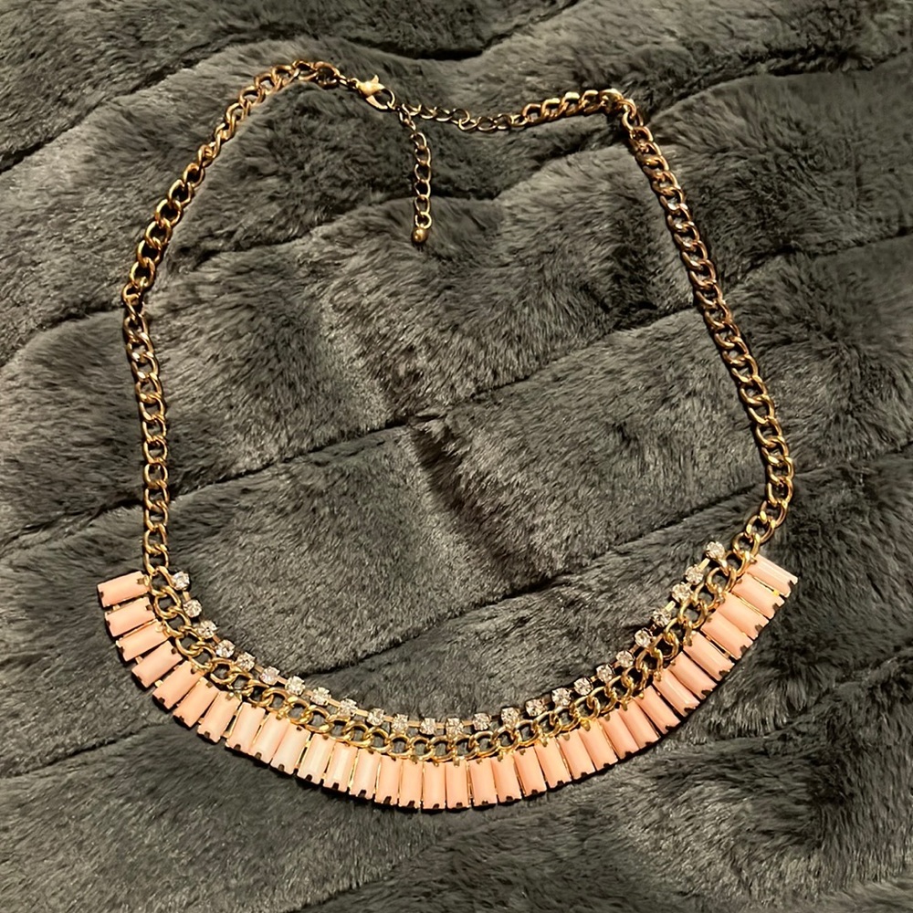 Pink and gold statement necklace